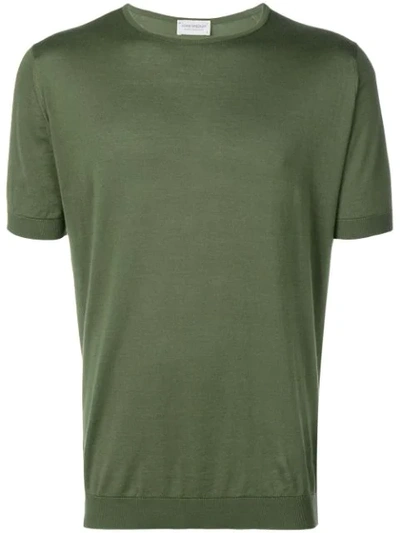 John Smedley Belden Ribbed Trim T-shirt - Green