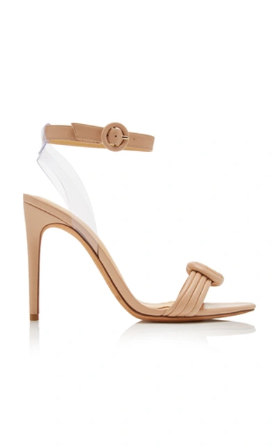 Alexandre Birman Vicky Knotted Leather And Pvc Sandals In Neutral