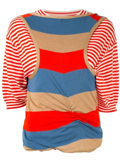 Marni Layered Striped T-shirt In Multicolour