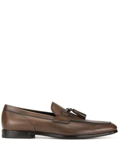 Tod's Buckle-detailed Loafers In Brown
