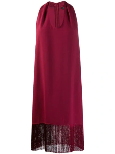 Antonelli Fringed Hem Dress - Red