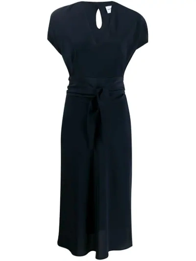 Aspesi Belted Midi Dress In Navy
