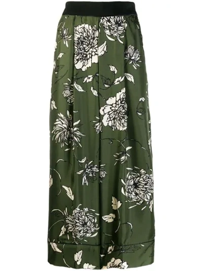 Moncler Floral Tailored Trousers In Green
