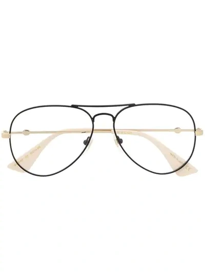 Gucci Aviator Framed Glasses In Gold