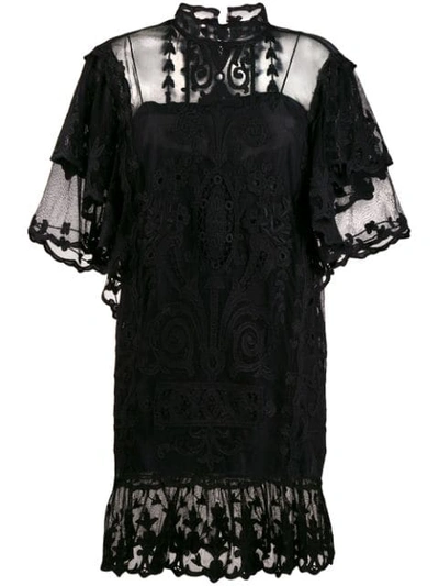 Isabel Marant Satia Lace Dress In 01bk  Black