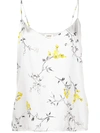 L Agence Jane Print Silk Camisole In Grey