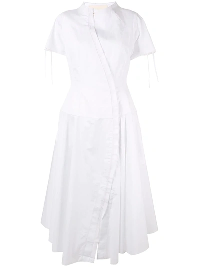 Aganovich Flared Shirt Dress In White