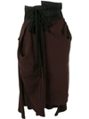 Aganovich High Waisted Jersey Skirt In Brown