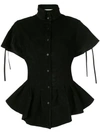 Aganovich Peplum Shirt In Black