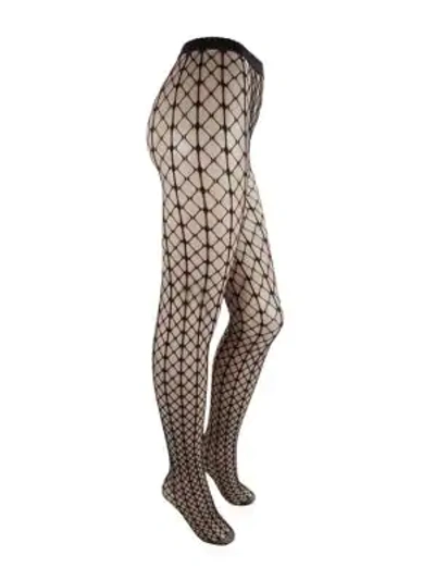 Wolford Tina Fishnet Patterned Tights In Black