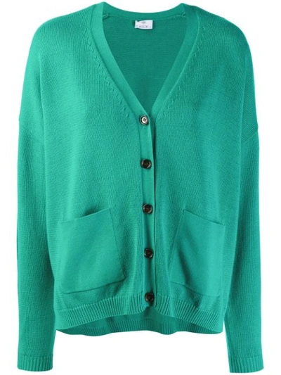 Allude V-neck Cardigan In Green