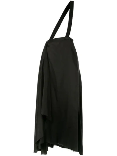 Aganovich Brace Detail Draped Skirt In Black