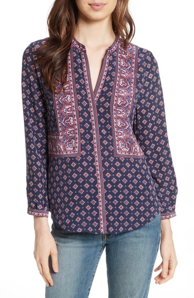 Joie Aisa Silk Blouse In Dark Navy