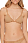 L*space Farrah Ribbed Bikini Top In Camel