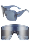 Dior Solight1s 60mm Shield Sunglasses In Blue/ Blue