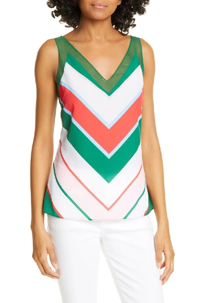 Ted Baker Paisly Tutti Frutti Stripe Top In White