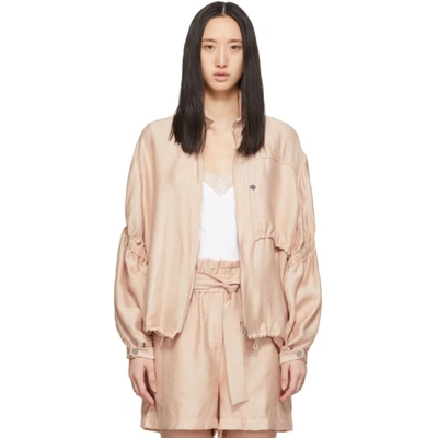 3.1 Phillip Lim Zip-front Anorak Jacket With Cinched Sleeves In Pink