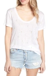 Rails Luna Linen-blend Cactus Tee In White Watercolor Cactus