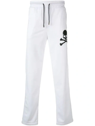 Philipp Plein Skull Detail Jogging Trousers In White