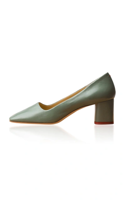 Aeyde Meghan Leather Pumps In Green