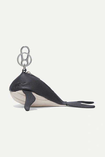 Loewe Paula's Ibiza Whale Textured-leather Bag Charm In Black