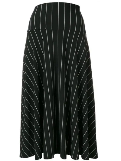 Norma Kamali Striped Skirt - Black