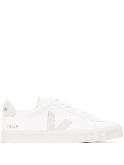Veja + Net Sustain Campo Leather And Suede Sneakers In White 