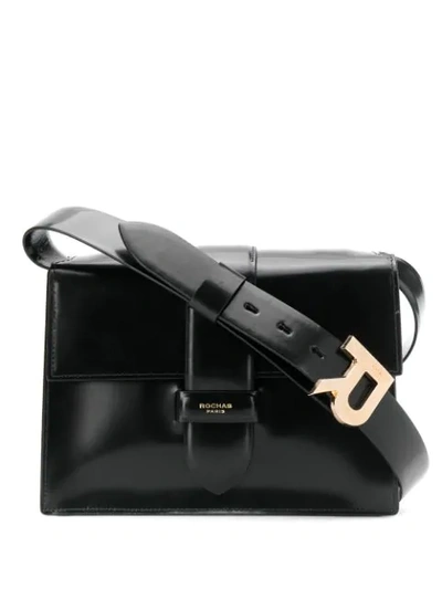 Rochas Foldover Shoulder Bag - Black