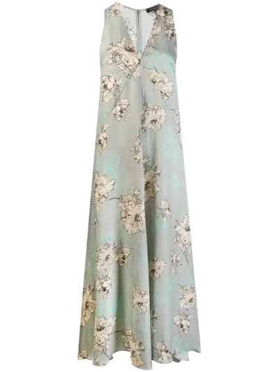 Antonelli Floral Print Maxi Dress - Grey