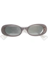 Gucci Oval Frame Sunglasses In Grey