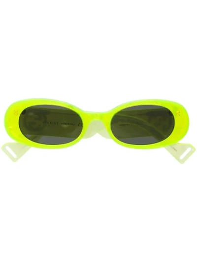 Gucci Round Frame Sunglasses In Green