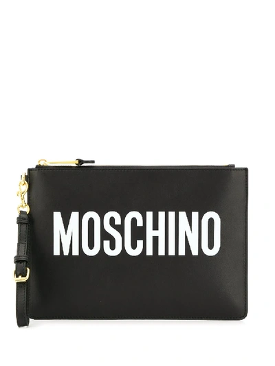 Moschino Logo Clutch - Black