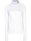 Proenza Schouler Long-sleeve Knit Lightweight Turtleneck Top In White