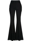 Adam Lippes Textured High-rise Flare Pants In Black