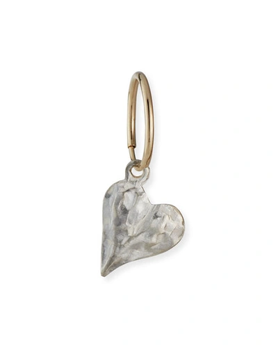 Lee Brevard Tiny Heart Earring, Single In Silver