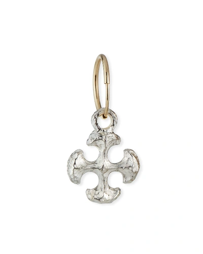 Lee Brevard Large Lotus Cross Earring, Single In Silver