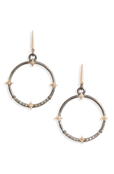 Armenta Cuento Diamond Crivelli Hoop-drop Earrings In Silver