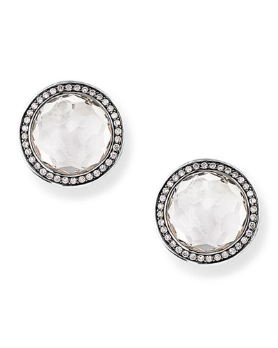 Ippolita Rock Candy Diamond Quartz Stud Earrings In Clear