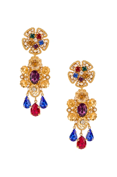 Dolce & Gabbana Crystal Pear-dangle Earrings In Gold
