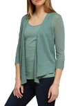 Nic + Zoe 4-way Open-front Linen Cardigan In Juniper