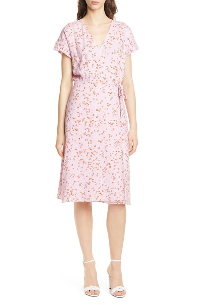 Joie Bethwyn D Floral Short-sleeve Wrap Dress In Fleur D-isle