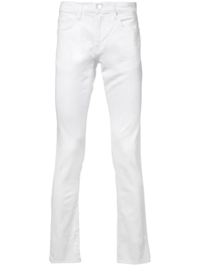 J Brand Mick Ripped Skinny Fit Jeans In Bianco