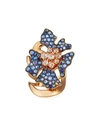 Etho Maria 18k Rose Gold Sapphire & Diamond Flower Ring