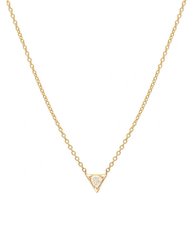 Zoe Lev Jewelry 14k Gold Diamond Trillion Necklace