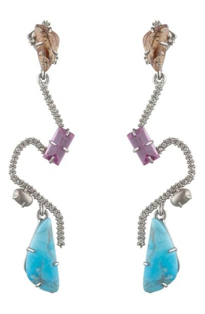 Alexis Bittar Crystal Maze Fancy Stone Earrings In Multi Color