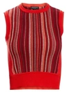 Rag & Bone Lisse Striped Crop Tank Top In Red