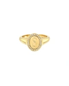 Zoe Lev Jewelry 14k Gold Diamond Signet Initial Ring
