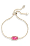 Kendra Scott Elaina 1-station Bracelet In Pink In Gold Azalea Illusion