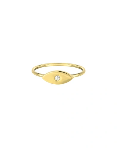 Zoe Lev Jewelry 14k Gold Diamond Evil Eye Ring