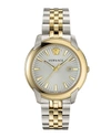 Versace Men's Urban Bracelet Watch W/ Gold Ip Trim In Silver